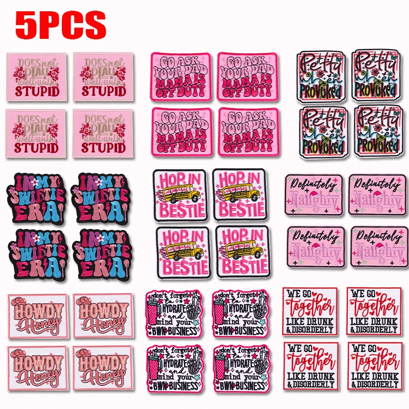 Parche termoadhesivo vaquero western letras rosa para chaqueta y gorra