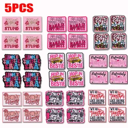 Parche termoadhesivo vaquero western letras rosa para chaqueta y gorra