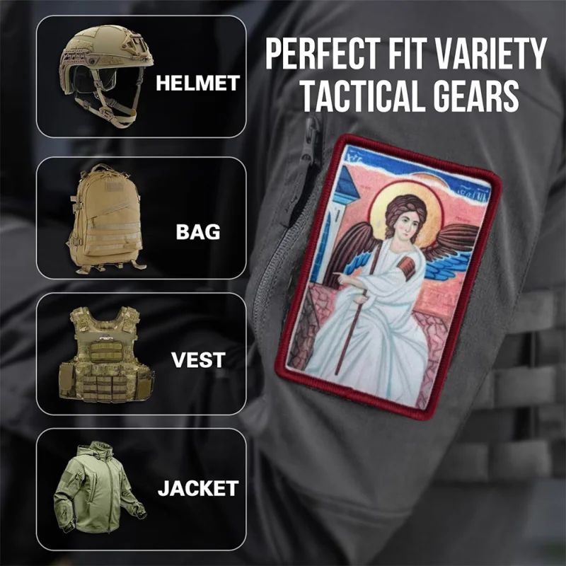Parche estampado de madre de Dios, chaleco táctico, sombreros con gancho y bucle, insignia de moral, mochila, pegatinas decorativas, parches para brazalete para ropa