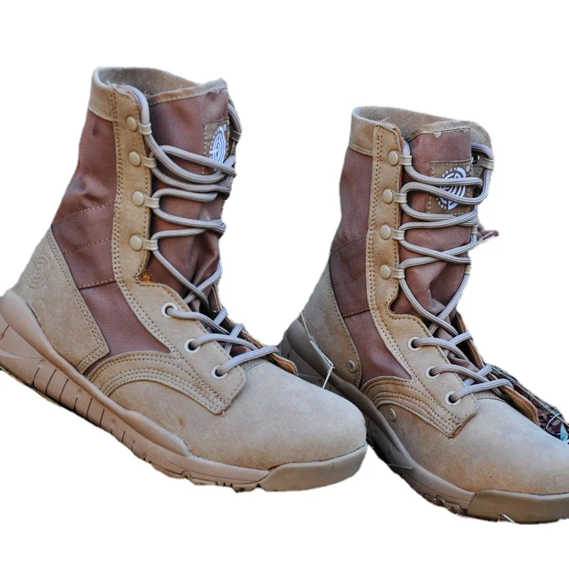Zapatos de senderismo al aire libre para hombre y mujer, botas tácticas militares ligeras de lona impermeables, bota de escalada para acampar - imagen 4