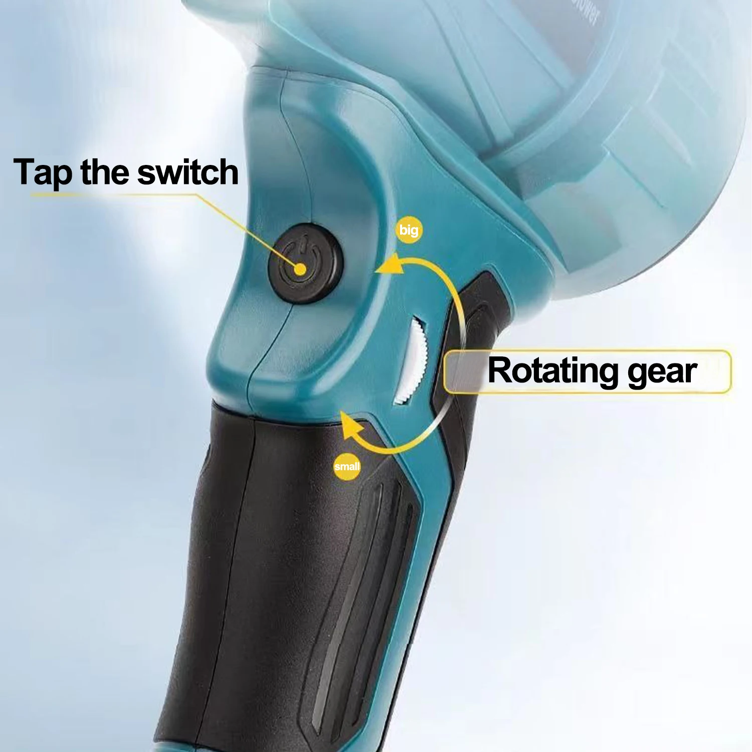 Ventilador Turbo Jet de alta potencia, secador de soplado multifuncional de mano, soplador de hojas para el hogar, soplador de polvo para coche, batería de 18-20V, nuevo - imagen 4