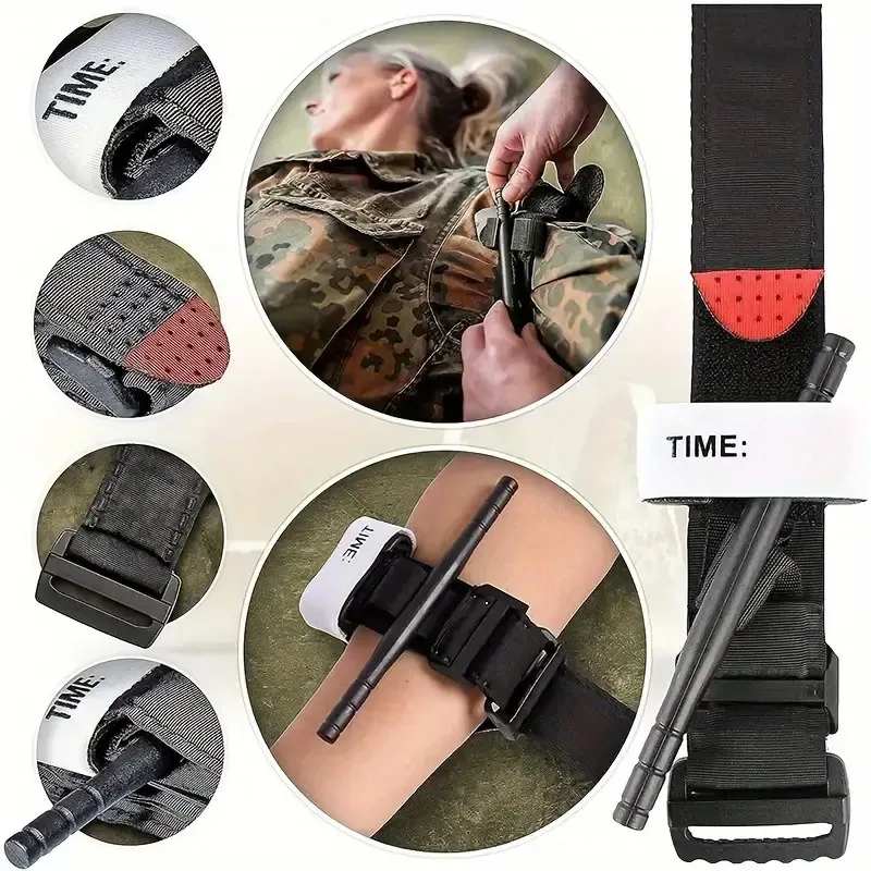 Torniquete de combate, torniquete médico táctico militar de emergencia con bolígrafo, equipo de primeros auxilios para acampar para exploración al aire libre - imagen 5
