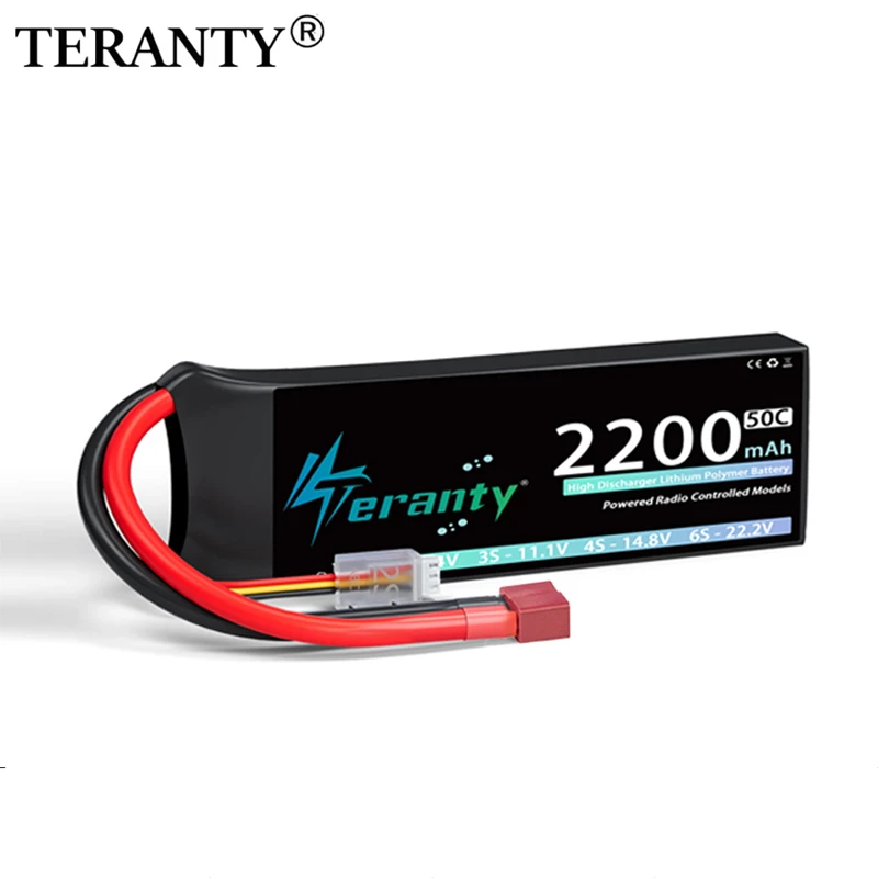 TERANTY 2S 2200mAh Lipo batería 7,4 V 50C/100C con conector Deans XT60 para Dron FPV avión RC coche camión barco piezas de modelo RC