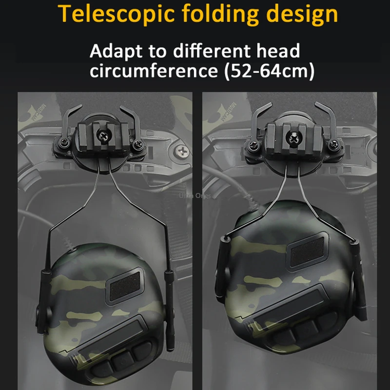 Auriculares tácticos de tiro rápido para casco de caza, protección auditiva para Airsoftsports, orejera con PTT - imagen 3