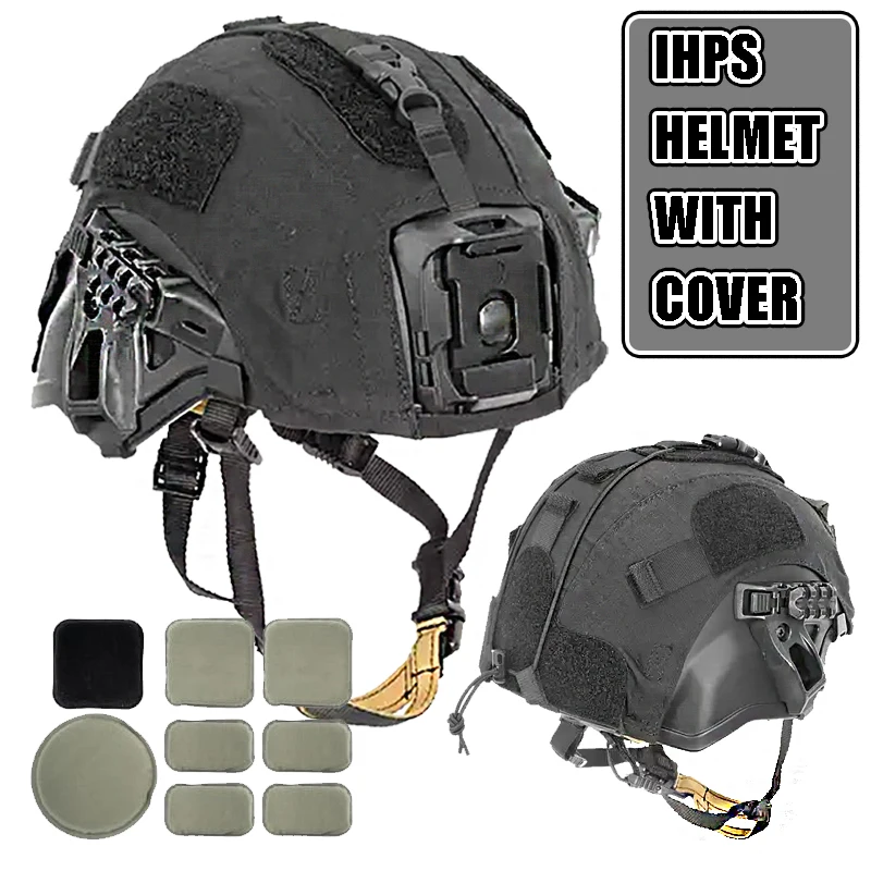 Casco táctico IHPS Airsoft con cubierta, casco de protección de cabeza integrado rápido para Paintball, deportes al aire libre, caza y tiro