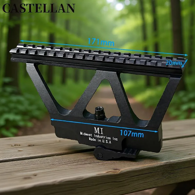 Soporte adaptador de riel Picatinny táctico de 20 mm - Liberación rápida para mira de riel lateral AK - imagen 2