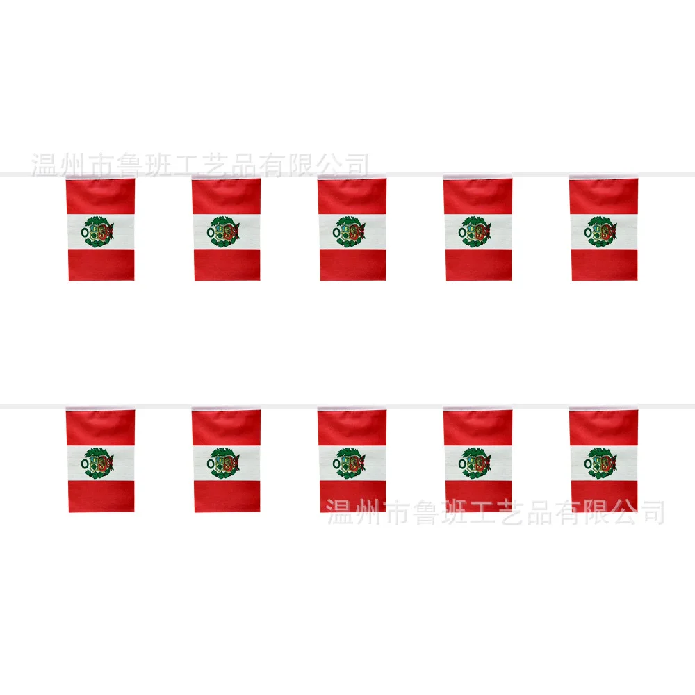 SKY FLAG banderines de Perú 14x21 cm 20 unids/lote banderas de hilo de Perú banderín Banner para decoración de fiesta Festival