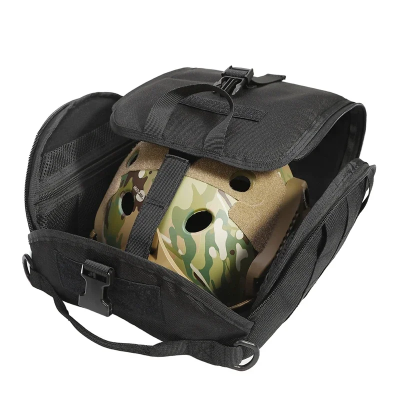 Bolsa para casco táctica MOLLE, bolsa para casco de concha, estuche de almacenamiento acolchado y forrado de lana para cascos de motocicleta y bicicleta - imagen 5
