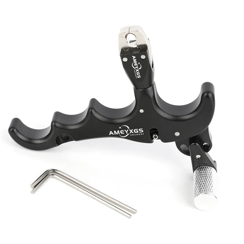 Ayuda de liberación de arco compuesto de 4 dedos, agarre de gatillo de pulgar de aleación de aluminio, rotación de 360 grados para mano izquierda/derecha, accesorios de tiro con arco - imagen 4