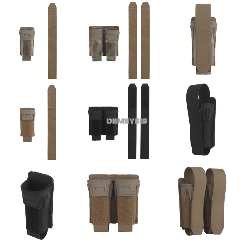 Bolsas para revistas dobles individuales de 9MM, paquete de herramientas para cinturón de tiro de caza de extracción rápida con cubierta protectora, bolsa táctica Mag - imagen 2