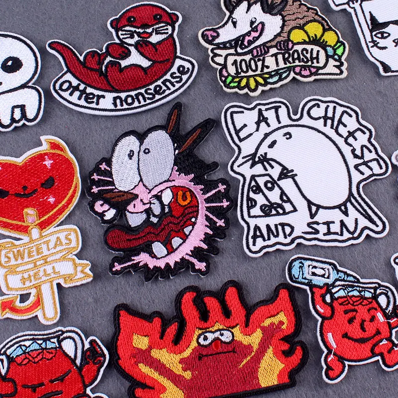 Parches de perro Hippie para ropa, adhesivos térmicos Punk, Animal, insignias de rayas para planchar en la ropa, decoración de mochila