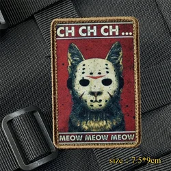 Parche táctico MEOW gato con velcro para mochila y chaqueta