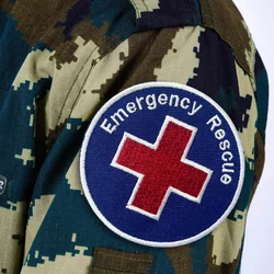 Parche táctico moral "Asistencia médica de emergencia", pegatinas para mochila militar, parches bordados con gancho y bucle para ropa