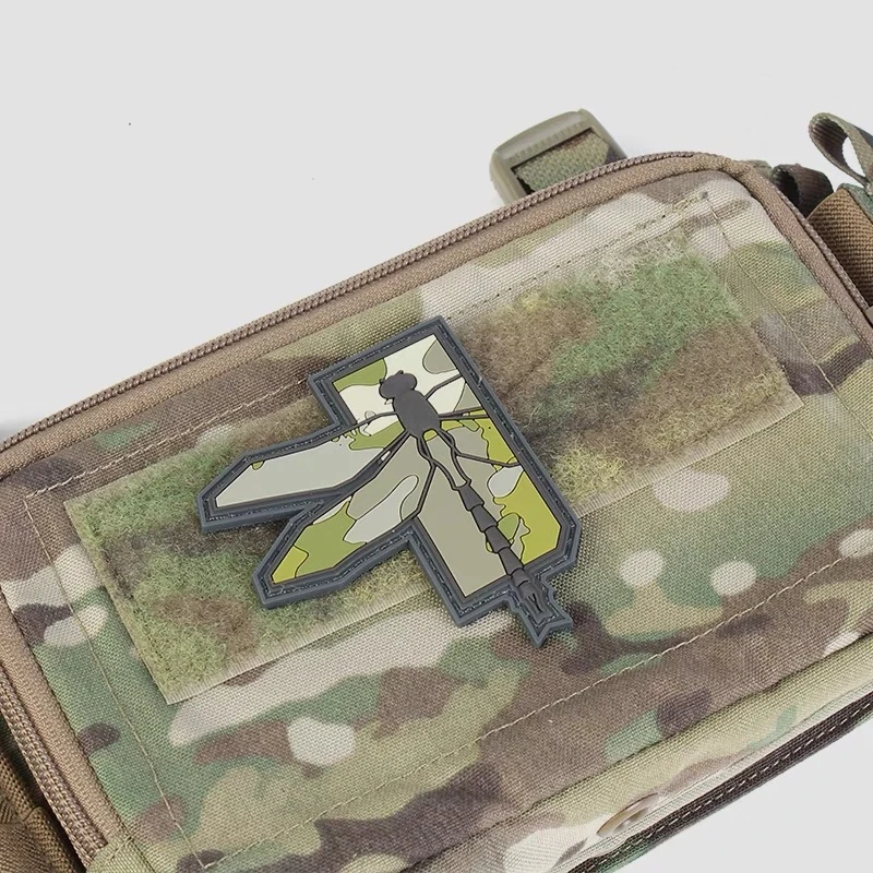 Pegatinas tácticas de camuflaje de PVC para mochila, insignia de moral de Dragonfly steateic, Camuflaje MC, emblema de gancho y bucle, todo terreno - imagen 2