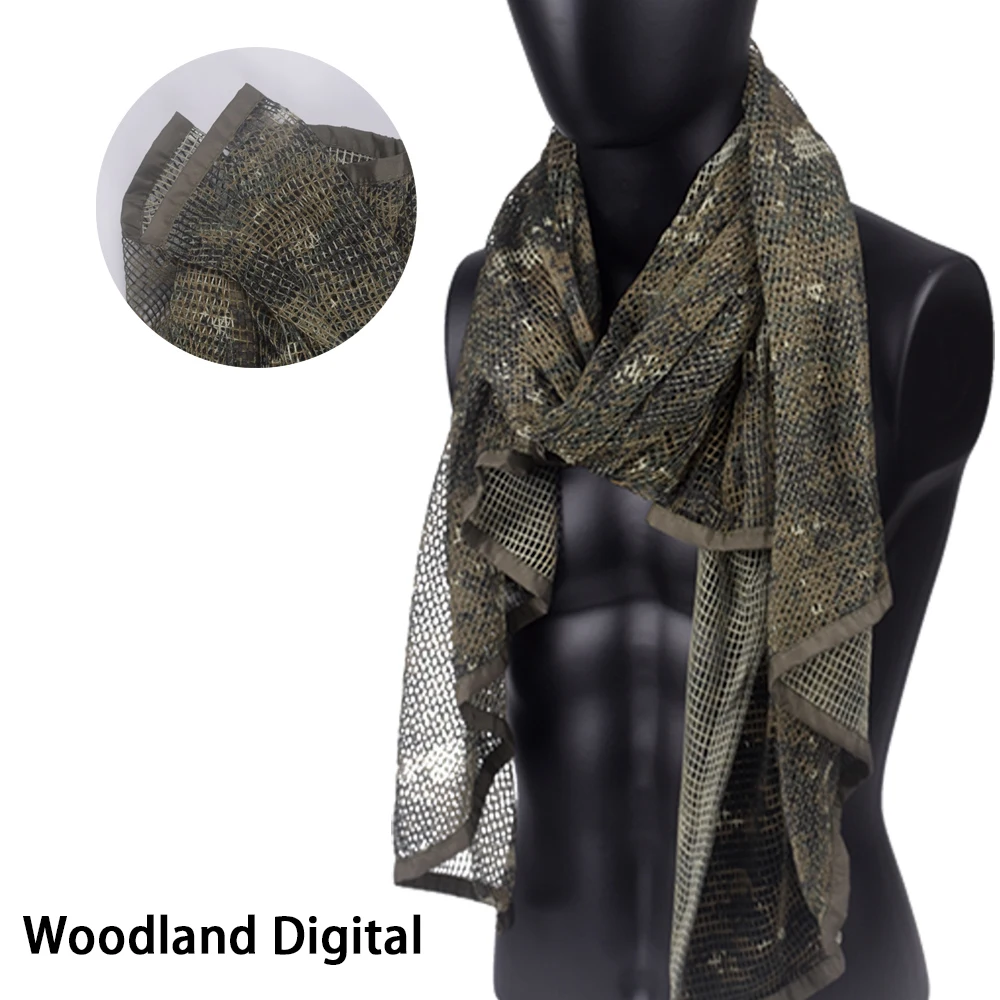 Bufanda táctica de camuflaje grande para hombre, bufanda transpirable de malla, velo para cara de francotirador, velo de camuflaje para montar en bicicleta, bufandas para pescar y senderismo - imagen 5