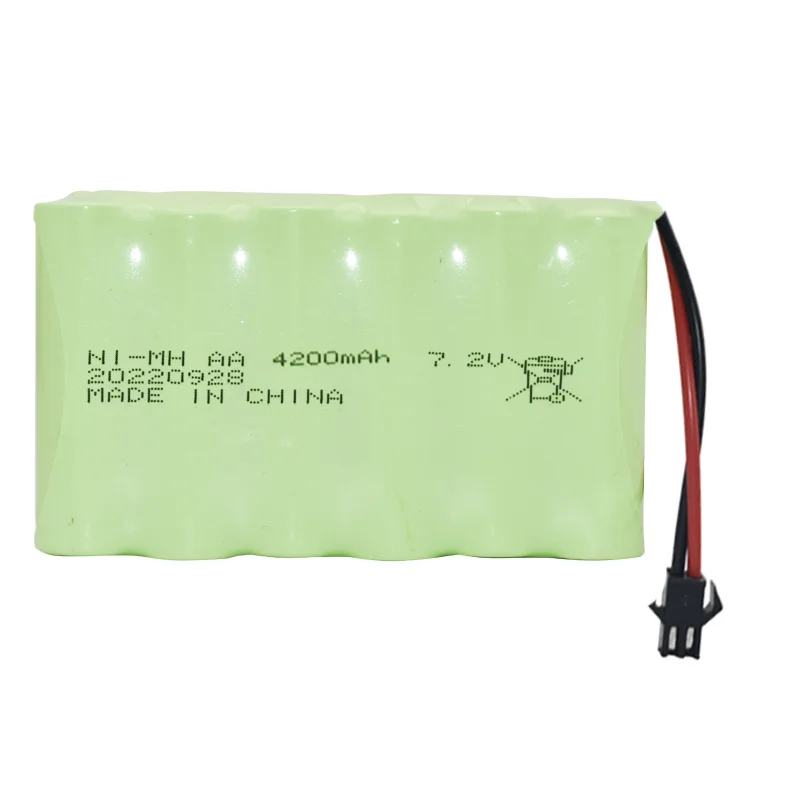 Batería AA Nimh de 4200mah, 7,2 v, para juguetes Rc, coches, tanques, Robot, pistola, AA, 7,2 v, 3000mAh, recargable para barco a control remoto, 1 ud. - imagen 3