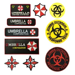 Umbrella Corporation PVC 3D insignia de goma parche táctico Logo de mapache Corp insignia de riesgo biológico aplique emblema