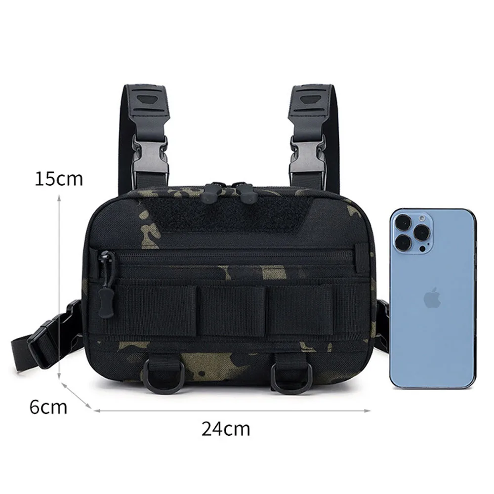 Bolsa de pecho deportiva táctica, chalecos transpirables ajustables para correr, bolsa de chaleco multifuncional para senderismo, pesca, caza y viajes - imagen 5