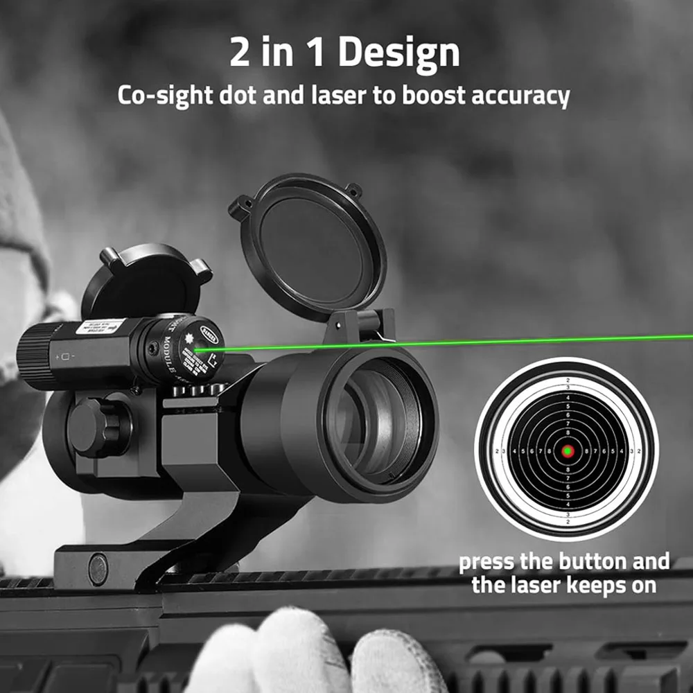 Mira de punto rojo de 1x30mm con mira láser, mira réflex, mira de punto rojo y verde, mira para Rifle de caza con soporte voladizo de 20mm - imagen 3