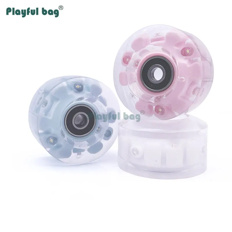 Ruedas de PU intermitentes de 58x32mm para patines de doble hilera 82A, accesorios universales para ruedas de seis Led, rodamientos 608RS AMB105 - imagen 5