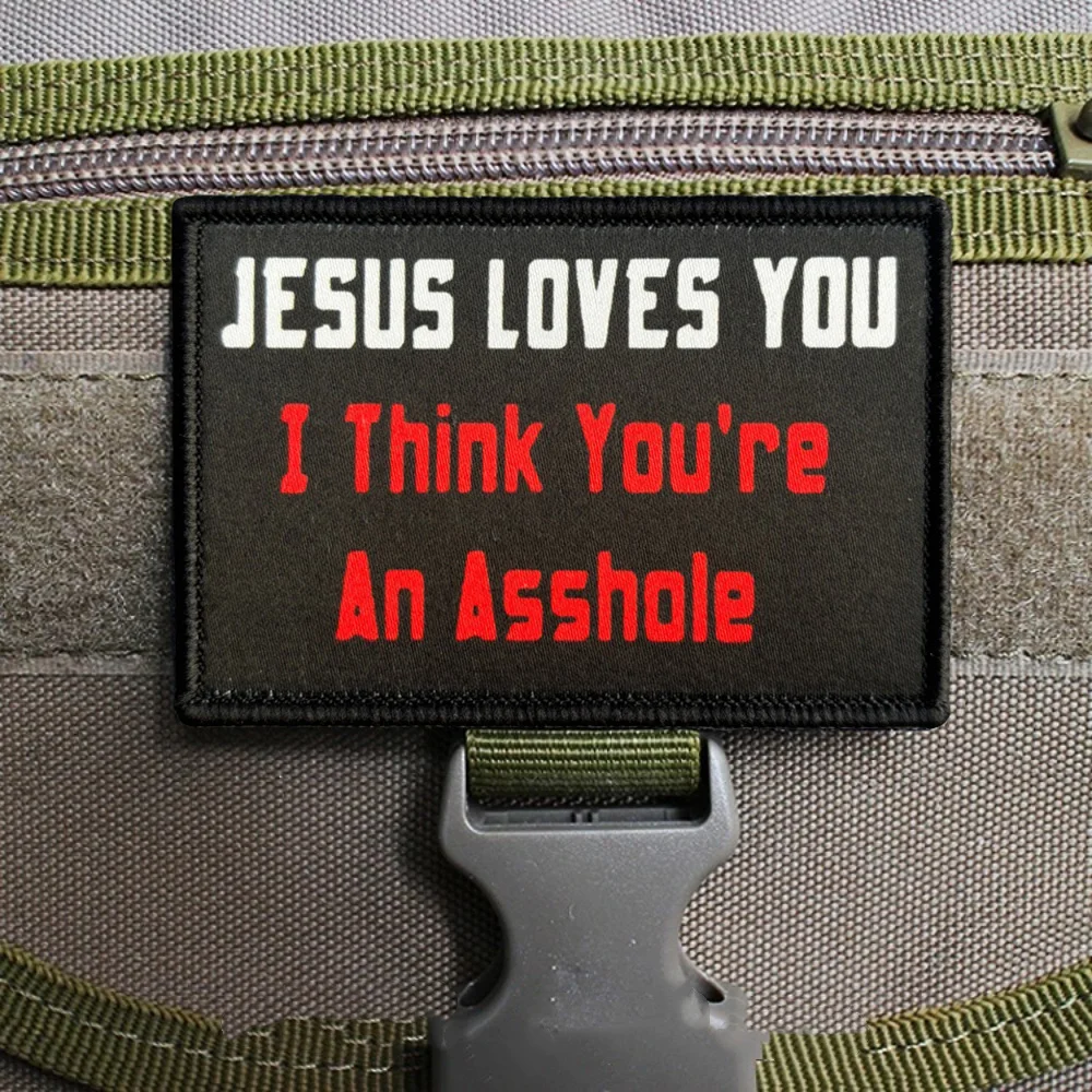 Parches tácticos de Jesús te ama moral, parche divertido de gancho y bucle de la Biblia cristiana, insignia militar, brazalete, pegatinas para mochila - imagen 5