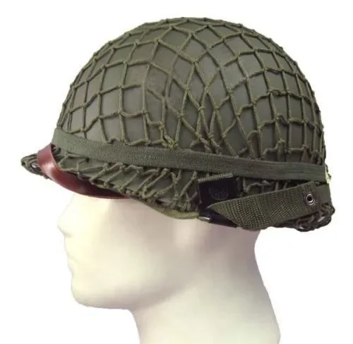 Casco de caza de acero con cubierta de red, réplica de equipo de WWII, WW2 M1, nuevo - imagen 2