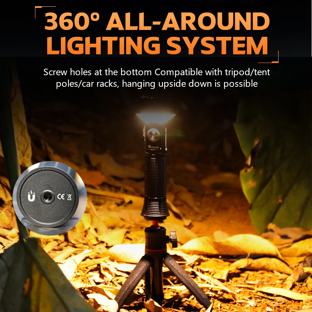 Trustfire TC50 5100LM linterna táctica recargable antorcha puntual unificado/iluminación de inundación luz de advertencia luz de ambiente para acampar - imagen 5
