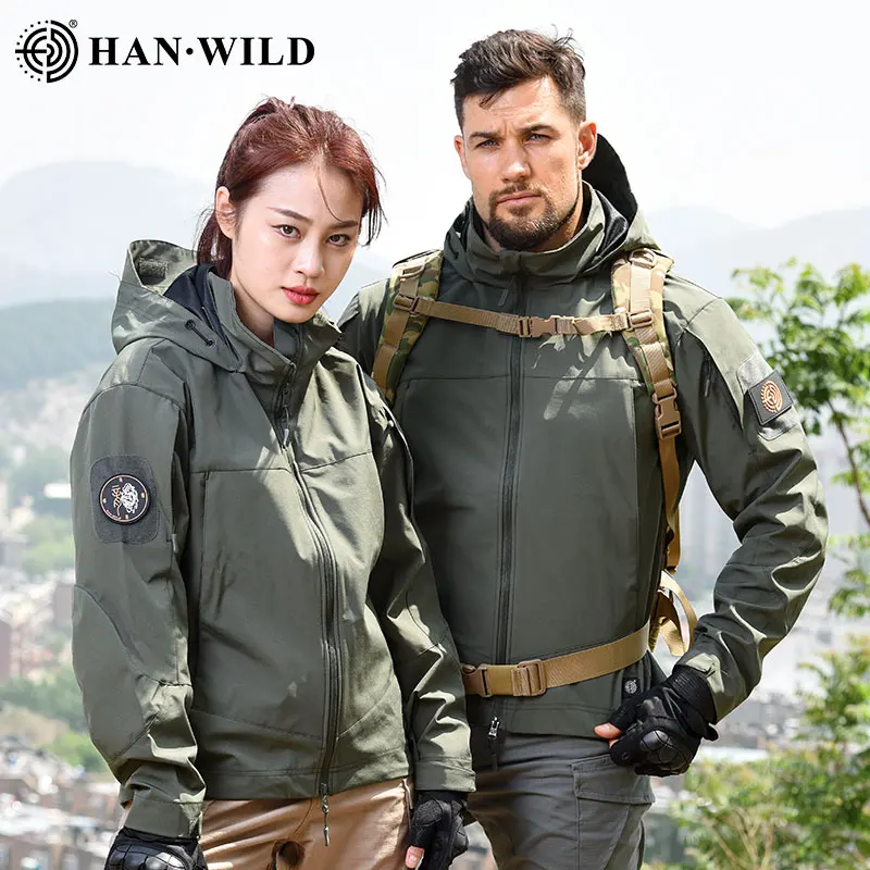 HAN WILD-Chaqueta ligera Airsoft para hombre, abrigo táctico de combate, impermeable, transpirable, informal, senderismo - imagen 4