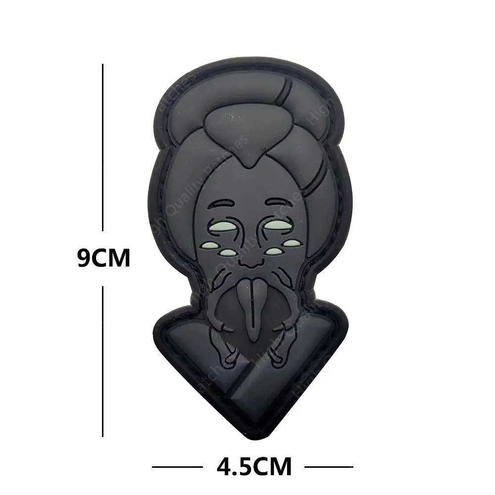 Parche Medusa Anubis Baphomet Shiva, insignia táctica de PVC de Reaper del diablo, parches reflectantes de goma que brillan en la oscuridad para sombrero de mochila - imagen 3