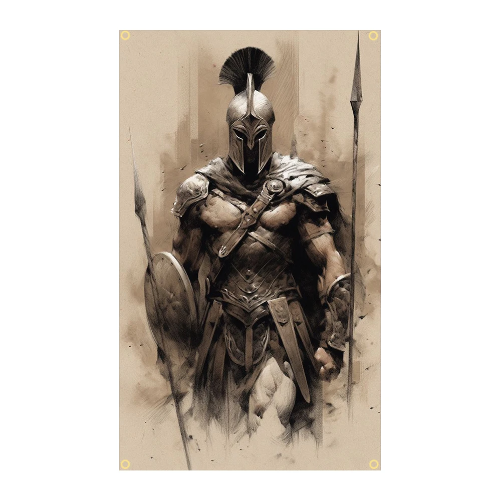 90X150cm el escudo estrellado espartano portador Jack bandera poliéster impreso decoración pancarta tapiz bandera - imagen 4