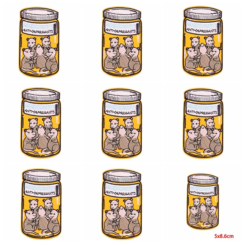 Parche de dibujos animados para planchar en la mochila, parches bordados de unicornio, rayas de animales, DIY, 10 unidades por lote - imagen 3