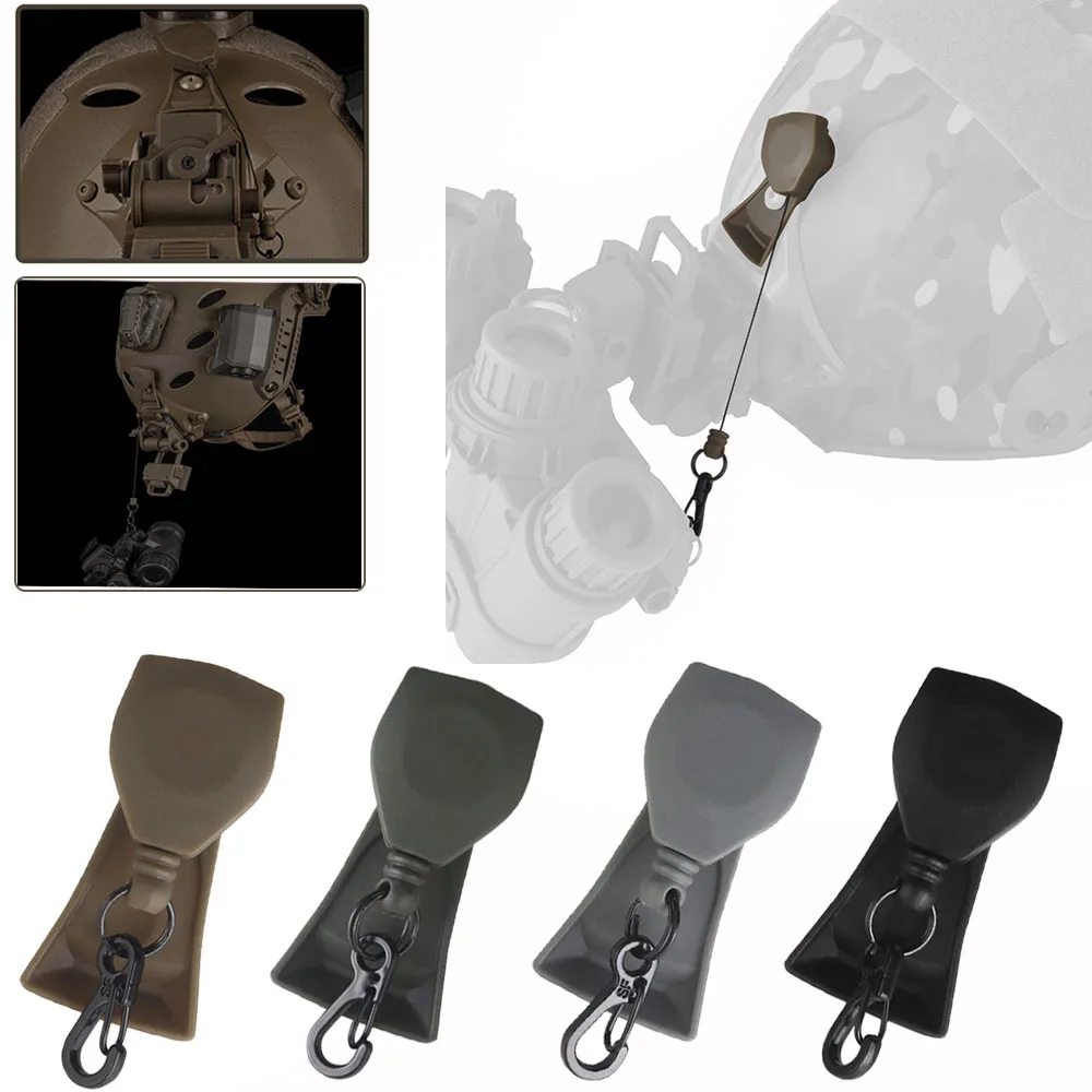 Cordón telescópico de retención de casco táctico con Clip de liberación rápida para accesorios de casco de montaje de visión nocturna Ops Core VAS