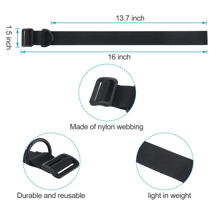 Eslinga táctica, adaptador de anillo para pistola, correa de hombro de nailon ajustable y accesorios de caza con correa EDC con anillo en D