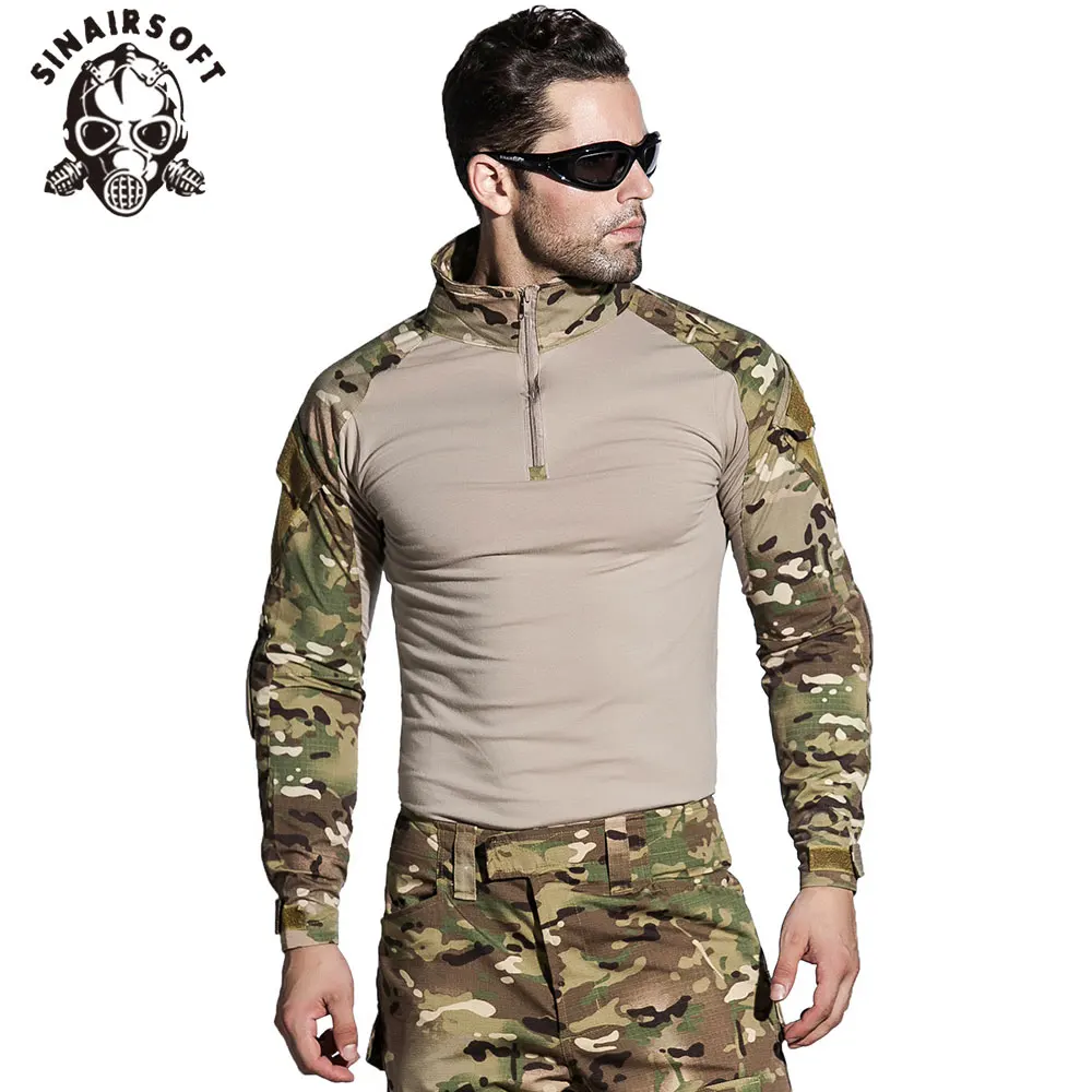 SINAIRSOFT-ropa de caza táctica para hombre, traje de pantalones con rodilleras, camisa de juego de paintball, ropa de supervivencia de campo - imagen 4