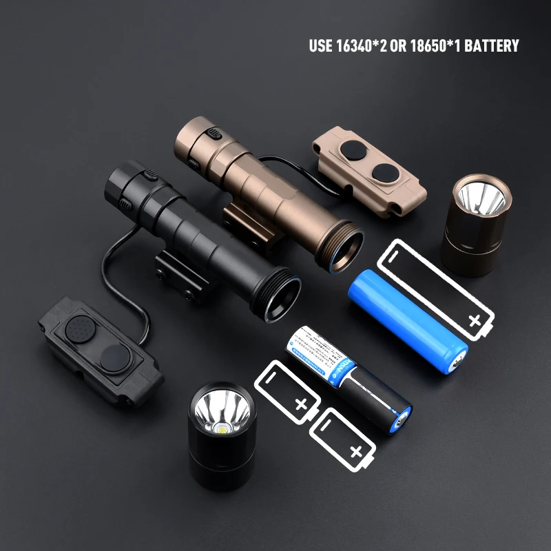 Minilinterna táctica de Metal de 2,0 lúmenes, accesorio de mano, compatible con riel de 20mm, para caza, Airsoft, explorador, luz para exteriores, 1300 - imagen 5