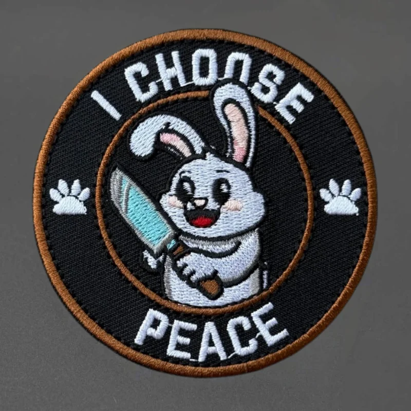 Parche bordado "I CHOOSE PEACE", chaleco táctico, insignia de moral con gancho y bucle, pegatinas para mochila militar, parches para brazalete para ropa - imagen 2
