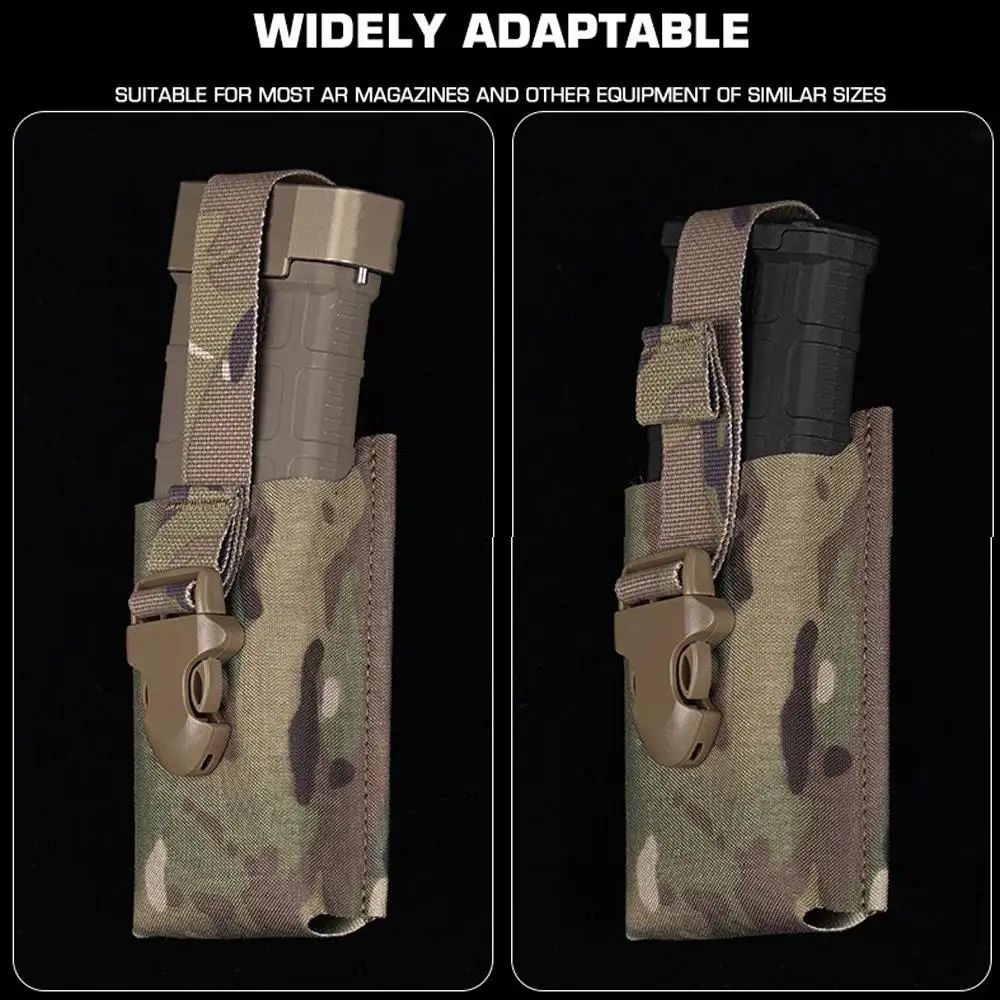 Bolsa táctica para revistas 5,56, sistema MOLLE, chaleco de caza, soporte para cinturón, tiro Airsoft AR M4, bolsa con soporte individual Mag, equipo de tracción rápida - imagen 5