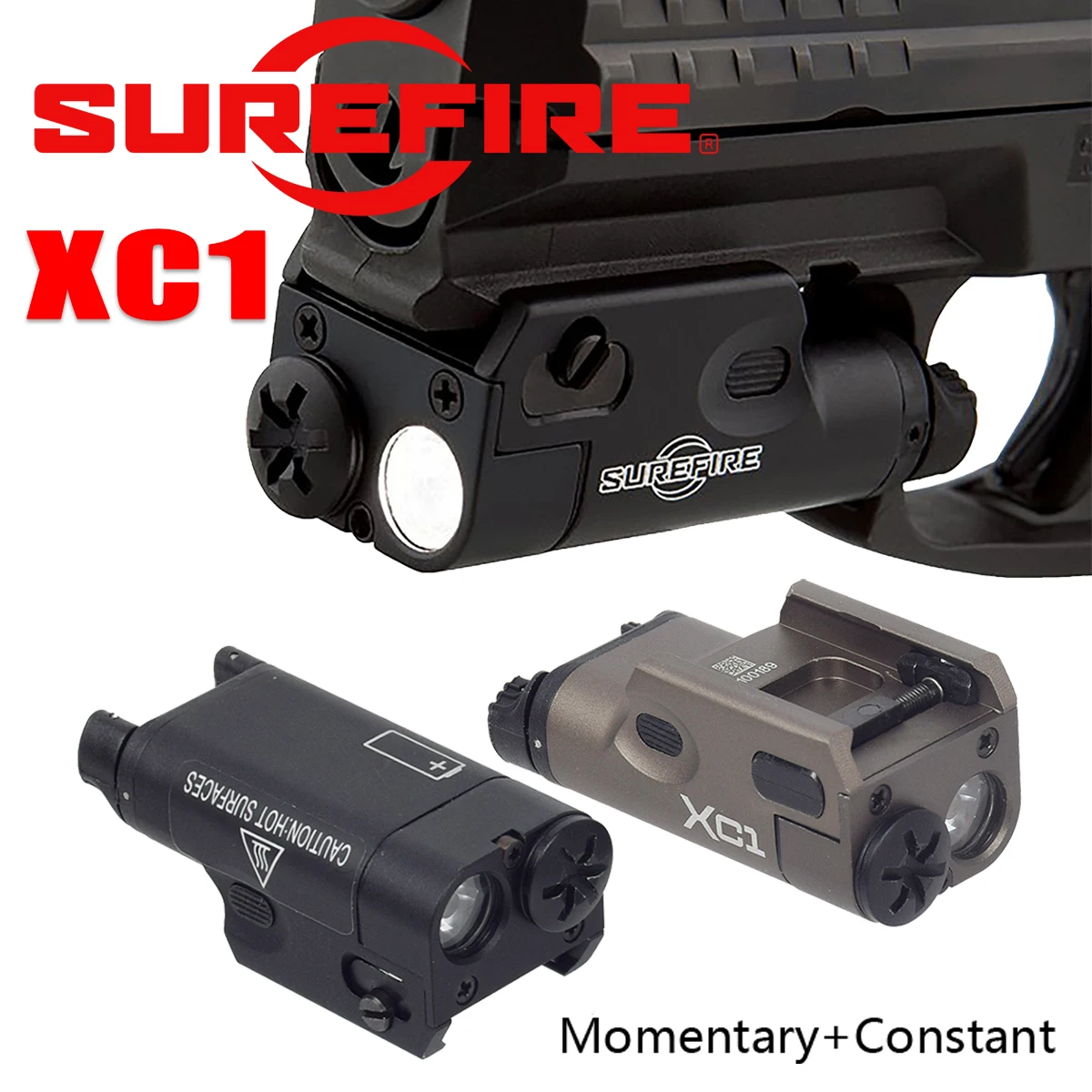 Armas tácticas Surefire XC1, luz LED mejorada, pistola de caza de Metal, linterna exploradora para Airsoft G17 18C 19, accesorios para pistola - imagen 2