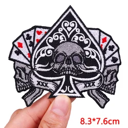 Parche bordado calavera para chaqueta - coser o planchar, estilo punk