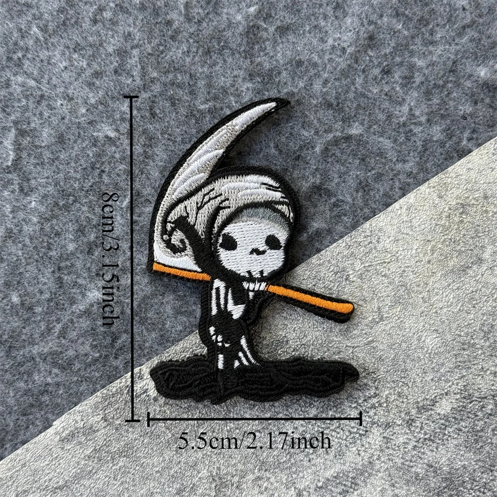 Mochila con gancho y bucle bordado samurái y Reaper de la muerte, pegatina para ropa, insignia de moral táctica, parches, brazalete militar - imagen 3