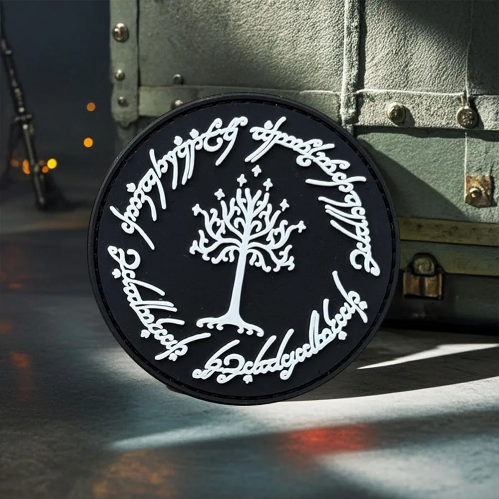 Parches tácticos de moral "El árbol de Gondor", parche divertido de PVC con gancho y bucle, insignia militar, brazalete, pegatinas para mochila - imagen 5