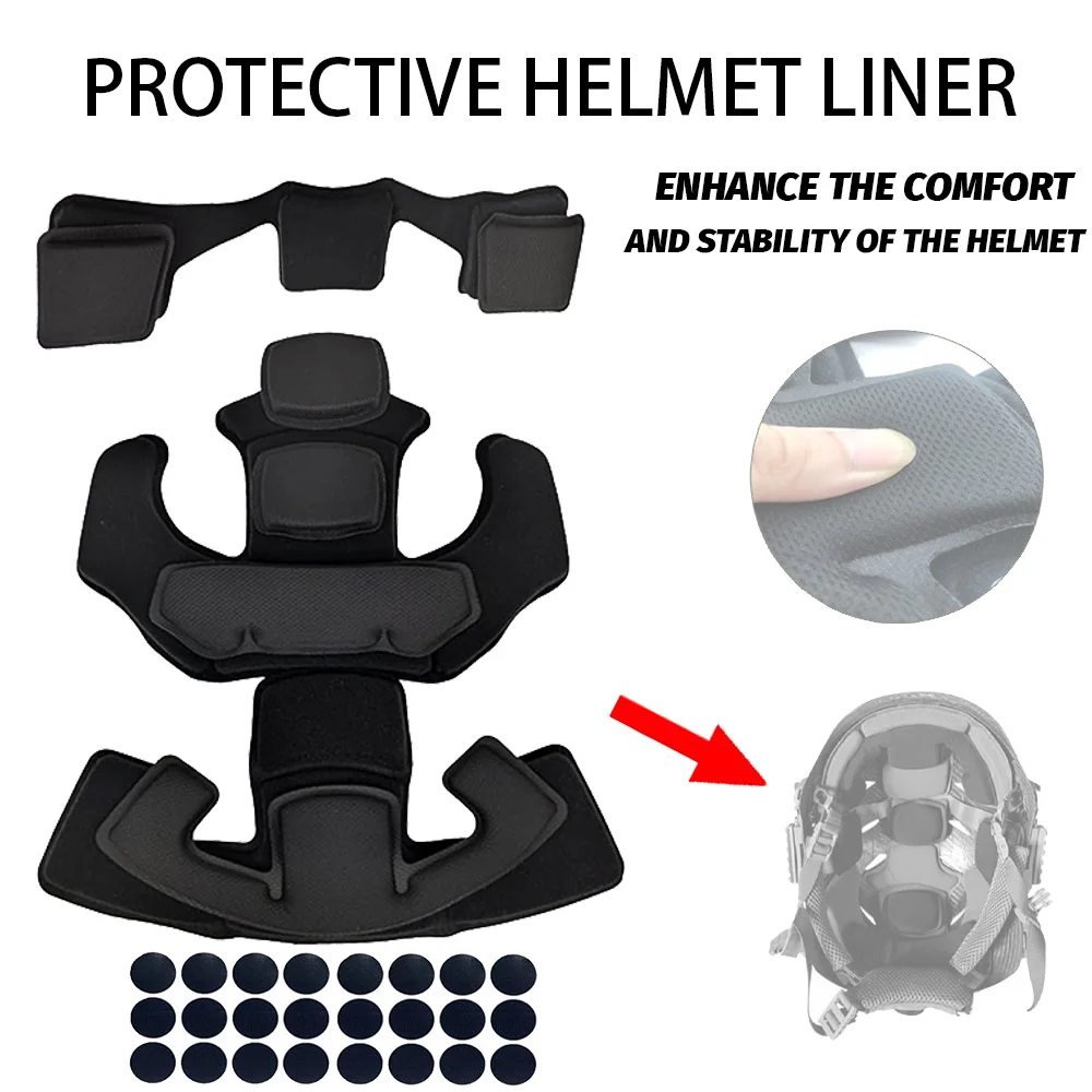 Almohadillas para casco táctico, almohadilla de espuma con memoria interna Universal para exteriores Airsoft, Compatible con cascos ACH/MICH/EXF