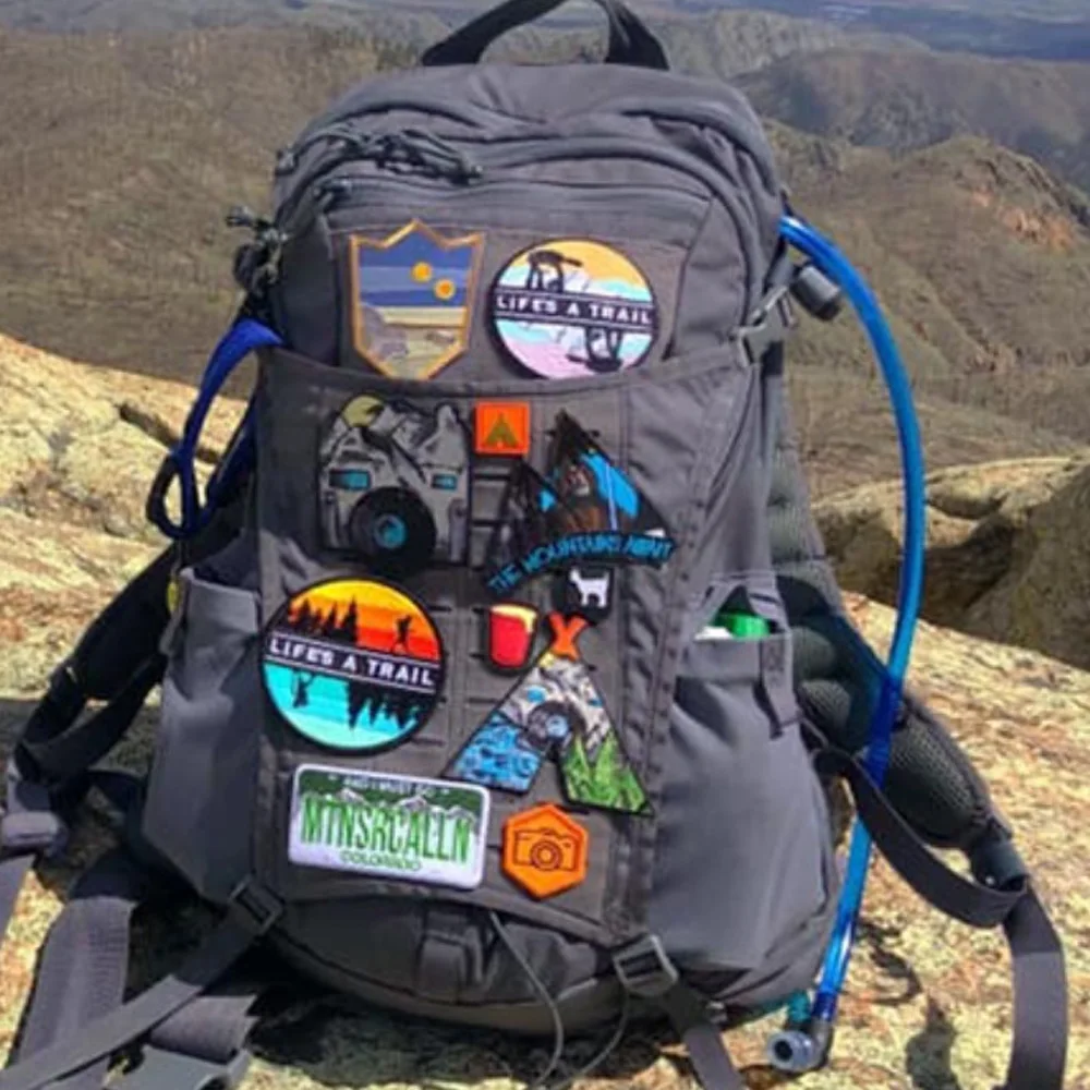 Accesorios para bolso completamente bordado, insignia, brazalete de paisaje volcánico, árbol de coco, bricolaje, Luna nocturna, Camping, parche para mochila moral grande - imagen 3