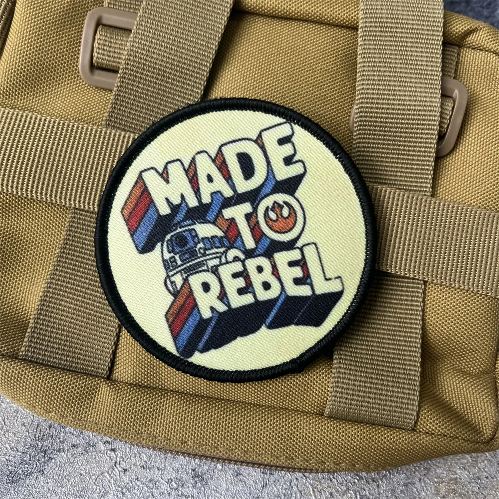 Hecho para Rebelde, insignia de moral divertida, emblema militar, brazalete táctico, gancho y bucle, ropa, mochila, accesorios, pegatinas - imagen 5