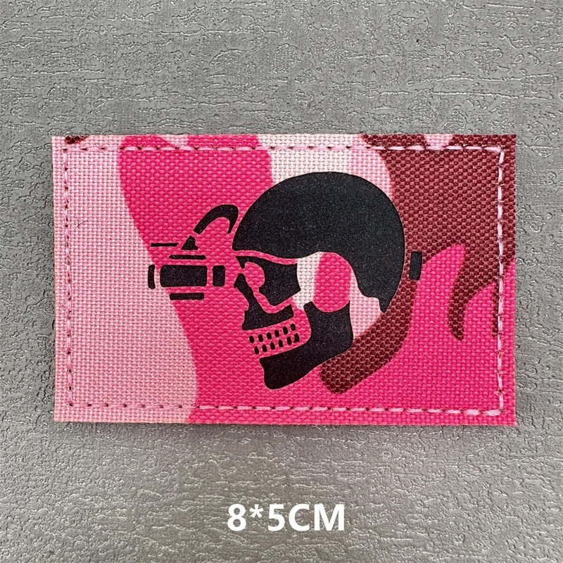 Parches luminosos de gancho y bucle con calavera/letra táctica, para ropa, mochilas, sombreros, chalecos, decoración de mochila personalizable, 1 ud. - imagen 3