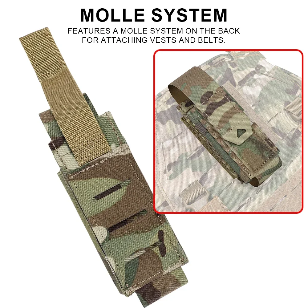 Funda linterna táctica MOLLE multiusos con portacargador - imagen 4