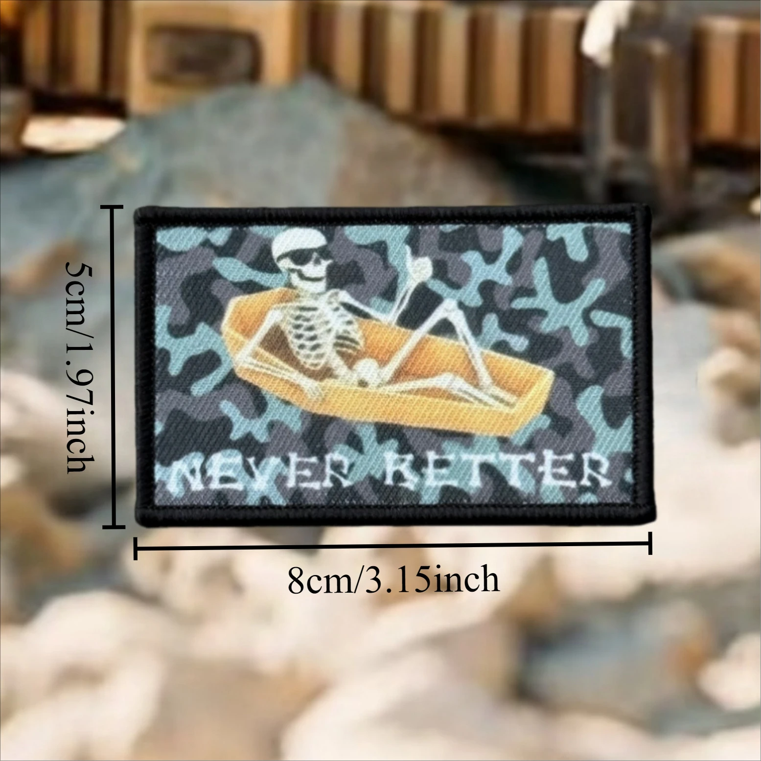 Parches impresos con insignia de moral de esqueleto nunca mejor para ropa, apliques militares tácticos, mochila con gancho y bucle, pegatinas personalizadas - imagen 2