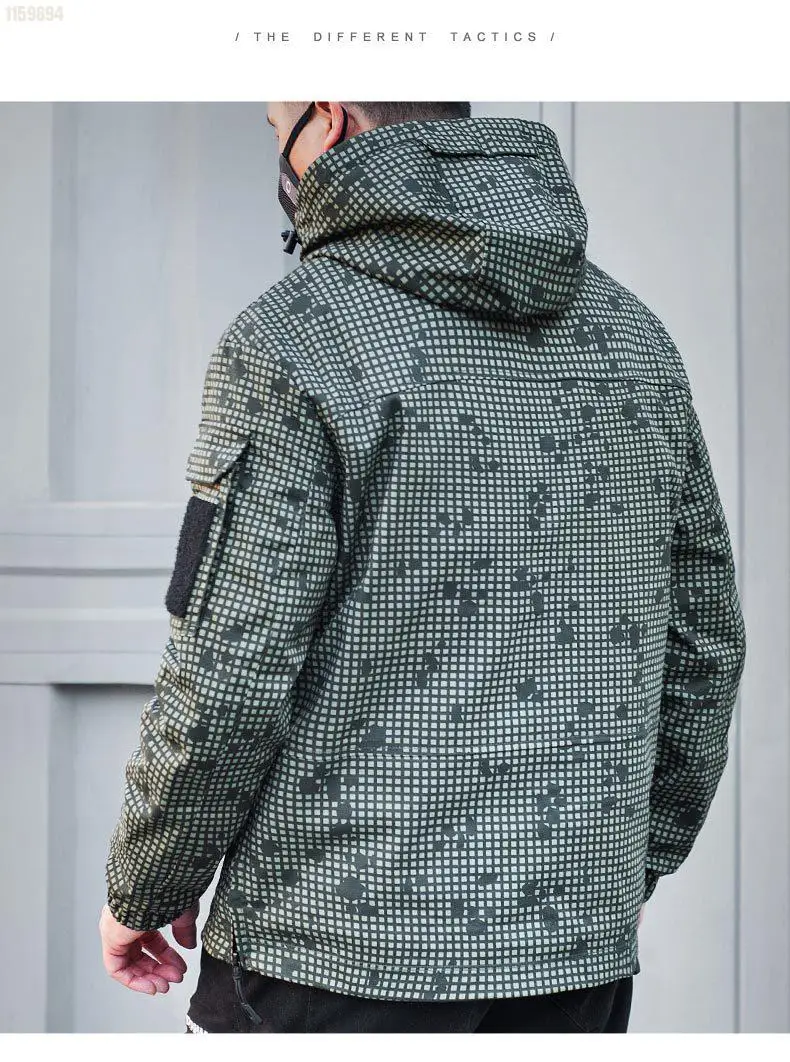 Jersey de canguro de camuflaje táctico para hombre, chaqueta para senderismo al aire libre, Camping con múltiples bolsillos, ropa de moda de alta calidad - imagen 3