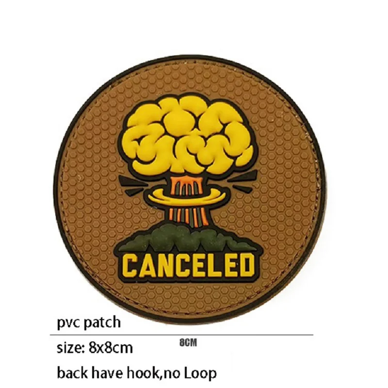 Brazalete bordado de ventilador militar, canceló la cancelación de la radiación Nuclear, tela, moral táctica, mochila, parches de gancho y bucle - imagen 5