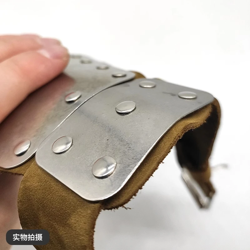 Protector de mano de armadura de placa de acero inoxidable 304, tirachinas, dardos de pescado, correa de muñeca de desplazamiento, protector de mano ajustable, accesorios de tiro - imagen 4